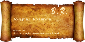 Bonyhai Rozanna névjegykártya